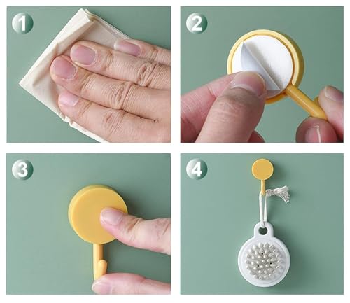 Image of 10 Pack Self Adhesive Wall Hooks Waterproof Sticky Round Hooks for Wall Without Drilling Heavy Duty Adhesive Hooks for Keys Kitchen Bathroom Kids Room Home Decoration