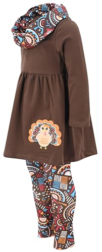 Image of Unique Baby Girls Kids Toddler 3pc Outfit Set Long Sleeve Lightweight Tunic Top Leggings and Scarf