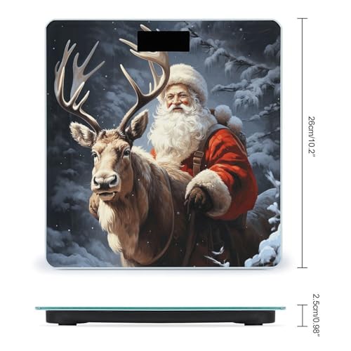 Báscula digital de baño con diseño Santa Claus y ciervo miniatura 2