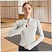 SouiWuzi Women's Lightweight,Full Zip Running Track Jacket,Gym Jackets,Long Sleeve Workout Jacket with Thumb Holes, Sweat Absorbent and Quick Drying Slim Fit Sportwear for Yoga - White/S