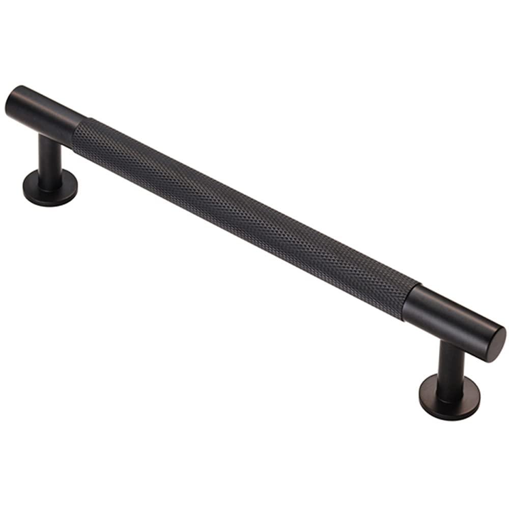 Knurled Bar Door Pull Handle 190 X 13Mm 160Mm Fixing Centres Matt Black 5056492575682
