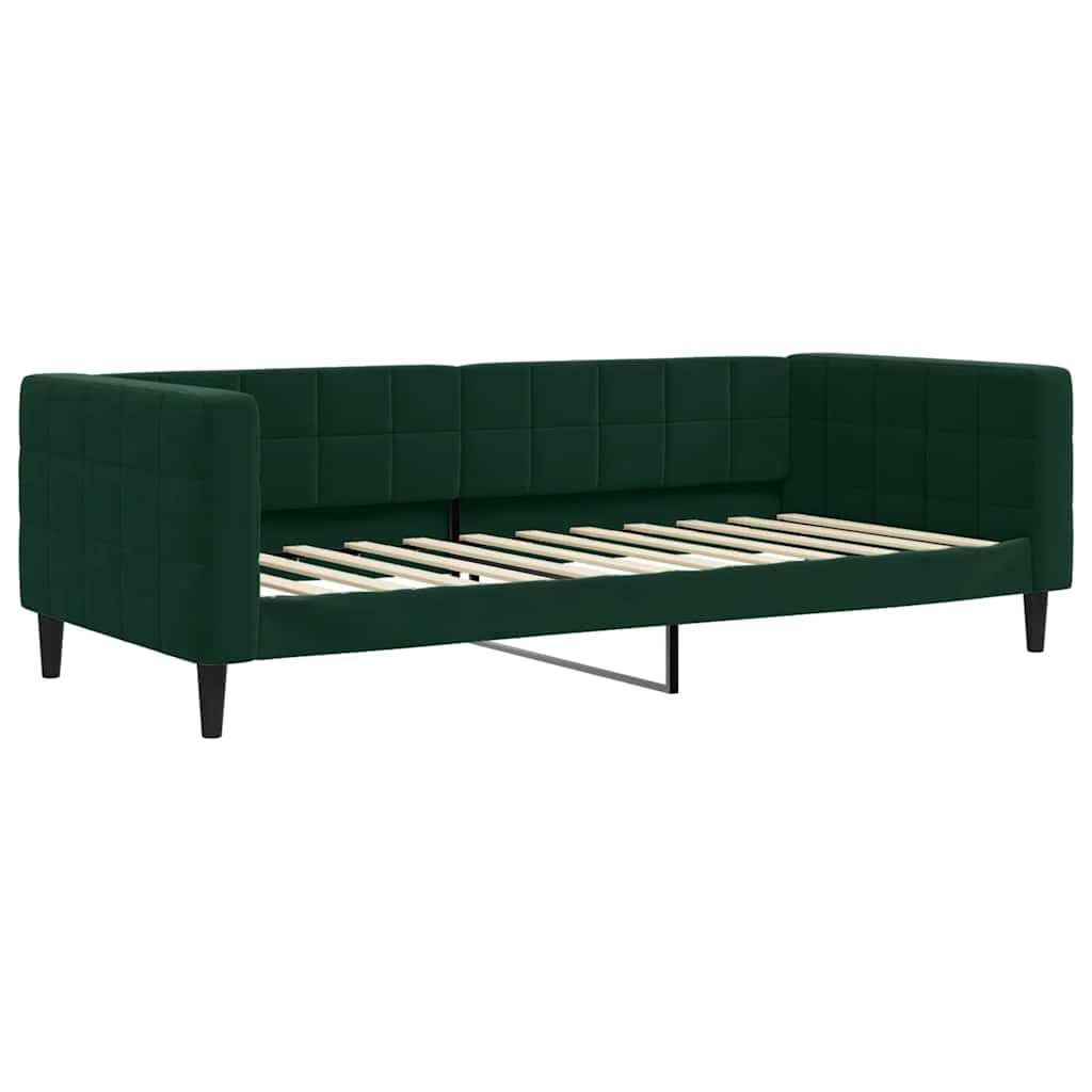 vidaXL Lit de Repos sans Matelas Vert foncé 90x200 cm Velours