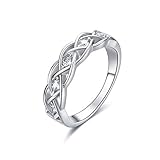 Celtic Ring Sterling Silver Simple Criss Cross Knot Ring Wedding Band Celtics Jewelry Gifts for...