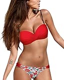 Material: 82 % poliéster, 18 % elastano, la parte superior del bikini es de apoyo, puede apoyar tu pecho, crear un pecho hermoso y sexy para ti, hacerte encantador y sexy cuando lo usas en la piscina, en la playa, etc.