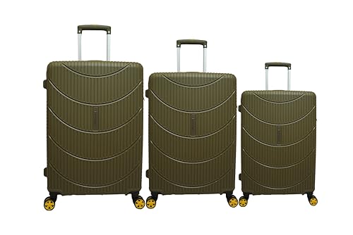 Image of American Tourister Kamiliant Set of 3 Small - 55 Cm, Medium - 68 Cm & Large - 79 Cm Polypropylene Hard 4 Wheeler Spinner Trolley Bag Luggage Trolley (Olive)