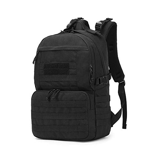 Huntvp Mochila Táctica de Nylon 30L Bolsa de Asalto Estilo Militar Bolsa Impermeable para Las Actividades Aire Libre Senderismo Caza Viajar, Color Negro