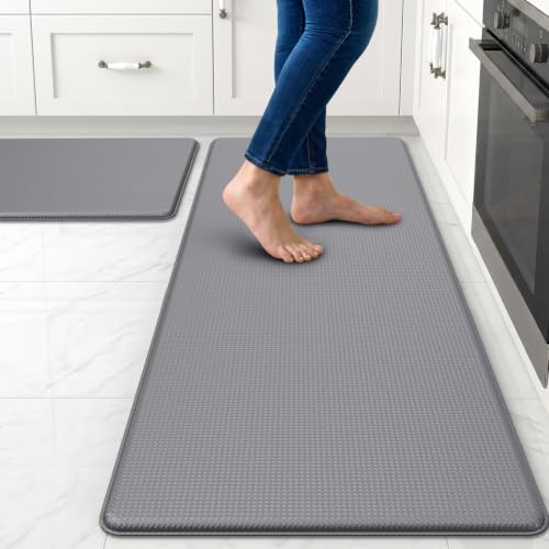 StepAura Kitchen Mats for Floor, [2PCS] Anti-Fatigue Kitchen Rugs,