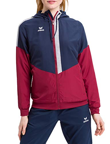 Erima Damen Squad Tracktop Jacke mit Kapuze (1032020), new navy/bordeaux/silver grey, 40 – Ansicht 2