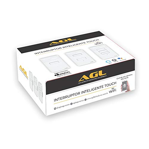 Interruptor Inteligente WiFi AGL, 03 teclas Touch, Branco, Bivolt - Compatível com Alexa