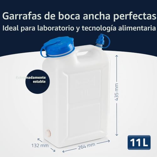 Miniatura 3 de Hünersdorff Bidón De Cuello Ancho 10 L, Pead Natural, Con Protección Uv