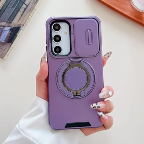 Coque Galaxy A15 avec cache caméra coulissant et béquille violette