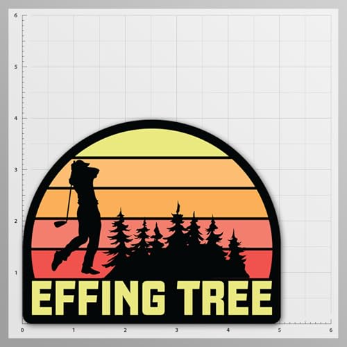 Image of Funny Golf Stickers - 5 Inch Waterproof Vinyl Decals - Choose from 10 Humorous Designs - Perfect for Cars, Golf Carts, Laptops, Windows, Bumpers & More (Effing Tree)