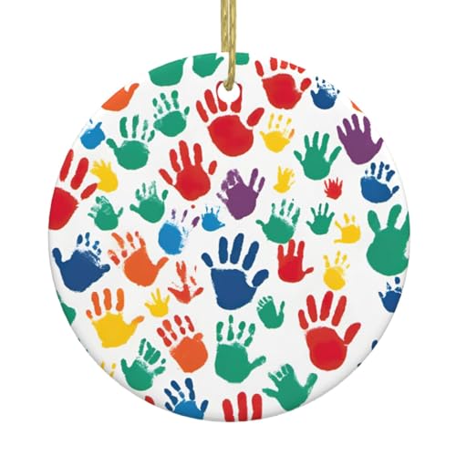 Handabdruck, Weihnachtsdekoration, Weihnachtsmann, Weihnachtsbaum,...