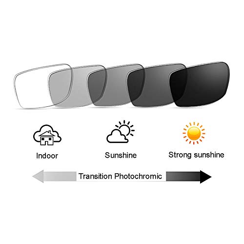 Men Women Rectangular Frame Transition Photochromic Progressive Multifocal Sun Reading Glasses (Aqua, 2.50) #TOP2