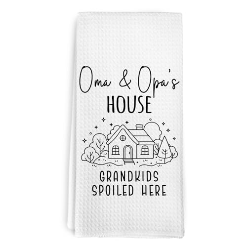 cvjutf German Grandma Oma and Opa Mothers Fathers Day Christmas Birthday Gifts Kitchen Towels for Grandmas Grandpa from Grandkids, House Warming Hand Towels Gifts for German Grandma and Opa,16x24in