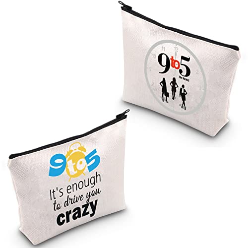 MEIKIUP Musical Quote Cosmetic Bag Nine to Five Musical inspired Gift Comedy Movie Fans Zipper Pouch Gift (9to5EnoughCrazyBag)