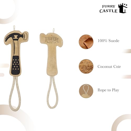 Image of Dog Toys Leather Hammer Shape Perfect for Pets-Dog & Cats (Pack of 1, Tan)