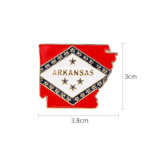 Image of State Shaped Map Lapel Metal Pin Enamel Brooch Keepsake Beautifully Designed for Backpack Hat