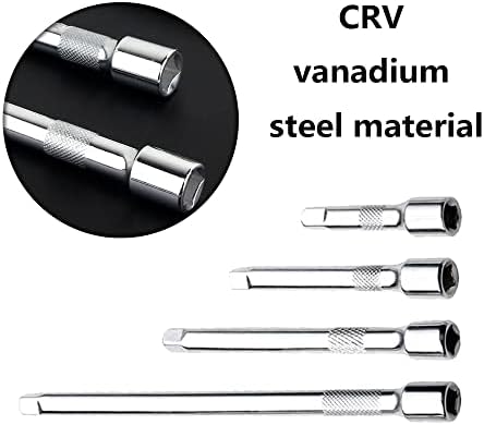 NA 4 Pcs Drive Wobble Extension Bars Socket Ratchet Extension Bars Socket Set Extension Bar Set for Socket Ratchet