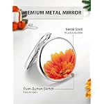 Compact Mirror for Purse, Double-Sided 1X/2X Magnifying Metal Pocket Makeup Mirrors(Round, Silver) - Image 4