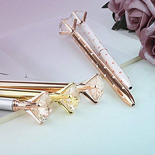 7Pcs Diamond Ballpoint Pens With Bonus 7Pcs Ballpoint Pen Refills And Black Velvet Bags, Big Crystal Diamond Pen, Beatiful Bling Metal Ballpoint Pen For Women,Co-Workers,Kids,Girls. #TOP5