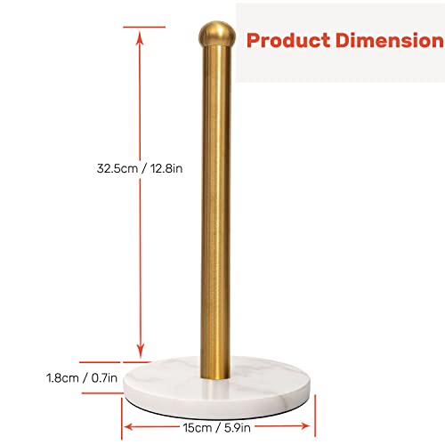 Heavy Weighted Paper Towel Holder, Easy One-Handed Design For Kitchen Stand Paper Towel Dispenser, Sturdy Base For Standard Paper Towel Rolls And Mega Paper Towel Roll (Gold Brushed) #TOP5
