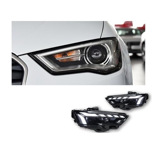 と互換性がある Audi A3 8V 2013-2021 S3 RS3 セダン ハッチバック L-E-D オートヘッドライトアセンブリ アップグレード RS5 スタイル デザイン ツール アクセサリー対応(13-16 Xenon)