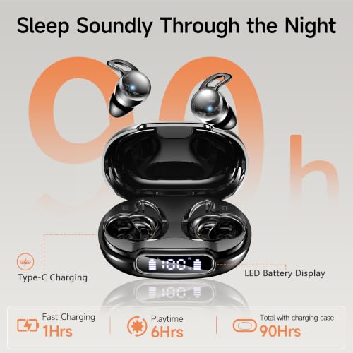 Image of Sleep Earbuds for Side Sleepers, Bluetooth 6.1 Noise-Cancelling Sleepbuds | Sleep Headphones 90H Playtime,Invisible Mini Tiny Low Profile Earbuds for Sleep,Small Ear Canals White Noise Sleeping Earbuds