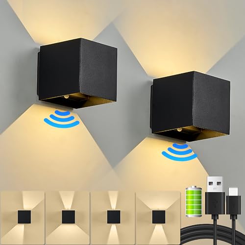 SENFAY LED Innen Wandleuchte mit Bewegungsmelder 6 W Akku Wandlampe...