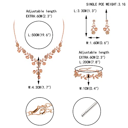 Conjunto de collar y pendientes de cristal para novias de EVER FAITH 5
