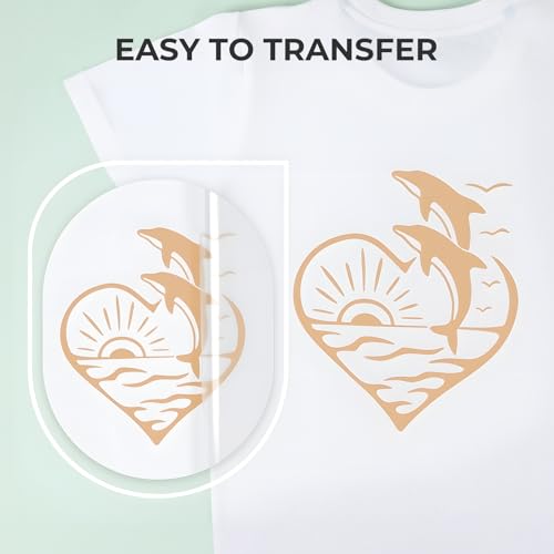 Image of HTVRONT Tan HTV Vinyl Roll - 12 inch x 10ft Tan Iron on Vinyl for All Cutting Machines, Heat Transfer Vinyl Rolls for t Shirts - Easy to Cut & Weed for Heat Vinyl Design