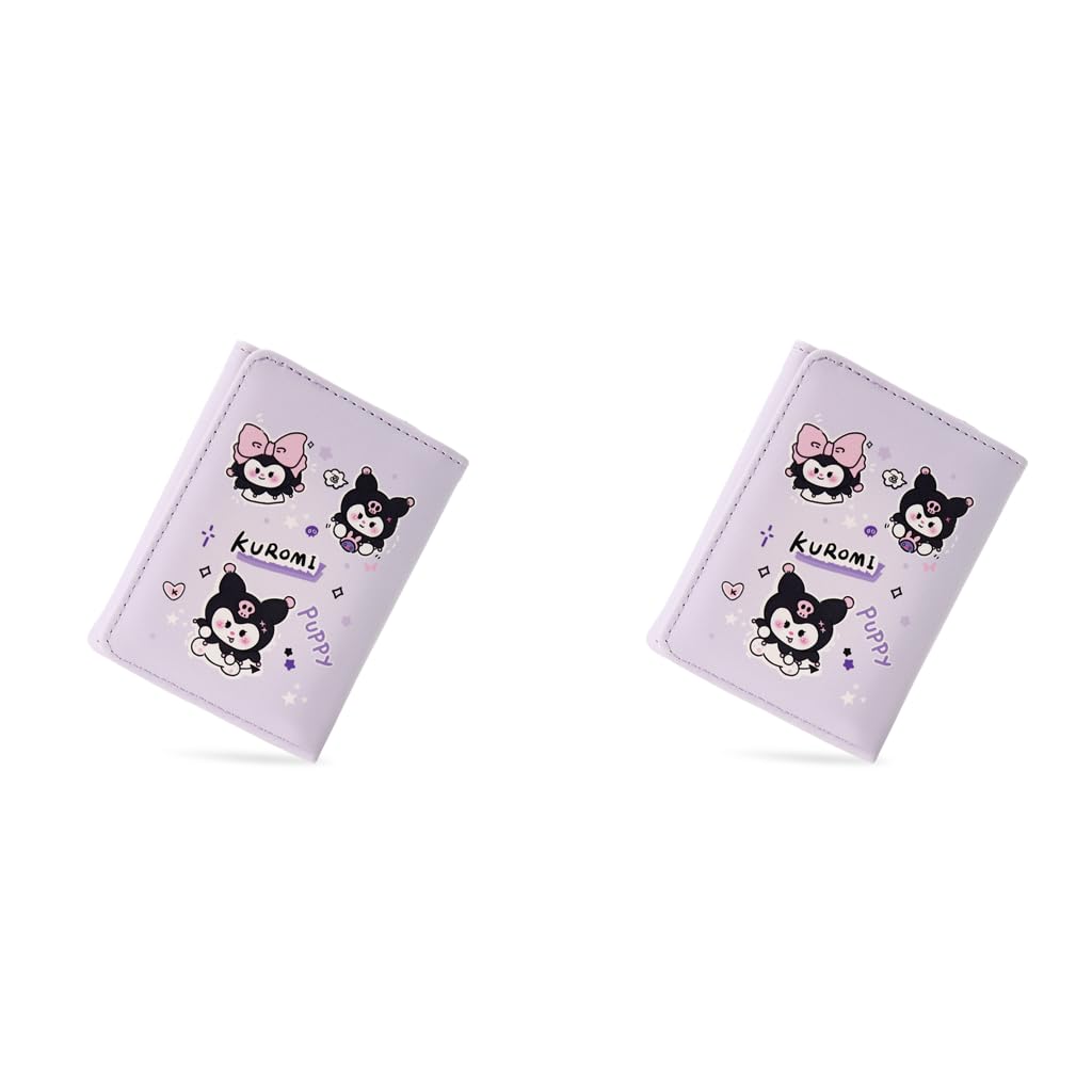 palay Girls Wallet Kawaii Sanrio Purse Cartoon Kuromi Card Bag Coin Purple Trio-fold Cash Gift Birthday 2PCS-picture-28