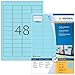 Produktbild HERMA 4547 Farbige Etiketten blau, 100 Blatt, 45,7 x 21,2 mm, 48 pro A4 Bogen, 4800 Stück, selbstklebend, bedruckbar, matt, blanko Papier Farbetiketten Aufkleber