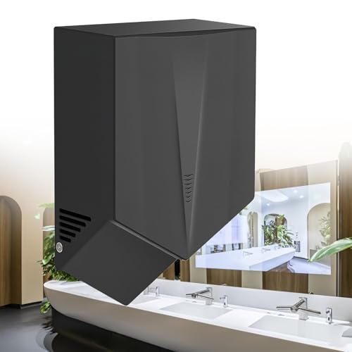 SAIYERUS 1500W Electric Wall Mounted Hand Dryer | Automatic Hand Dryer 5-8s Drying | Commercial Bathroom Hand Dryer - Low Energy with Infrared Sensor, Automatic Induction Hands Drying Device,Black