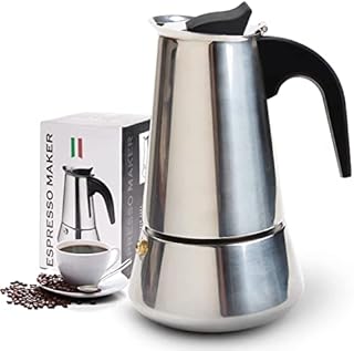 Resnnih Espresso Maker, Stovetop Espresso Maker, Coffee Maker, Moka Pot: Classic Cafe Maker Made of 430 Stainless Steel for 6 Cups (300 ml), Suitable for Induction cookers (Espresso Cooker)
