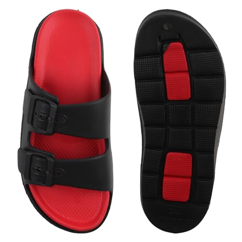 Image of Men's Double Strap EVA Slippers | Lightweight Adjustable Buckle Slides | Anti-Skid Comfortable Casual Sandals for Indoor Outdoor