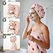 HEIFAM Absorbent Bath Towel Wrap Set for Women, Pink Cherry Print Towel Wrap After Shower, Microfiber Shower Robe Body Towel Wraps for Women, Quick Dry Hair Towels Wraps for Spa Hotel Beach Girl