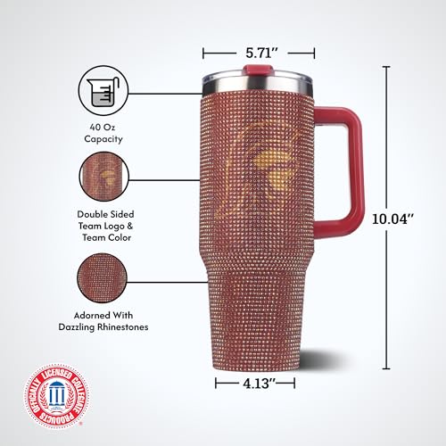 Image of The Memory Company Officially Licensed 40oz TC Bling Game Day Tumbler with Vintage Logo, University of Southern California
