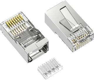 Axiom Memory - RJ45C6SSI100-AX - Axiom RJ45 Cat.6 Shielded Plug w/Inserter, Solid/Stranded Wire, 50 Micron, 100-Pack - 100 Pack - Clear