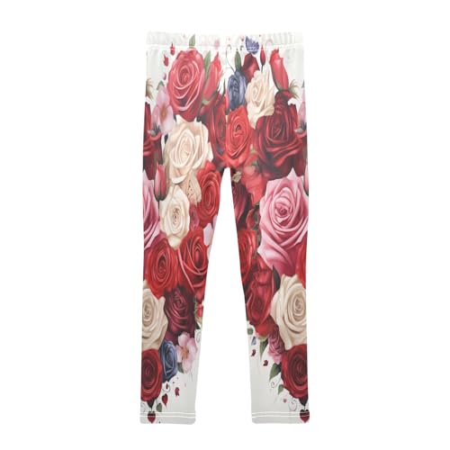 Toddler Girls Leggings Printed Yoga Pants Leggings Love Heart Rose for Kids2