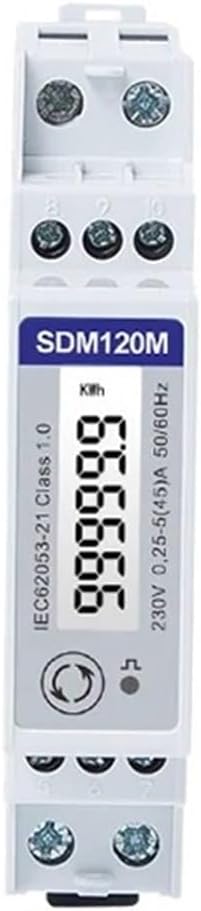 SDM120-Modbus,1 Phase 2 Wire, 0.25~5(45) A, 230V, RS485 Modbus, Kwh,kvarh,U,I,P,Q,PF,Hz,DMD Measurement, DIN Rail Energy Meter