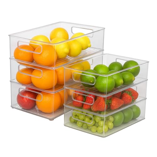 kelav Kühlschrank Organizer 6-teilig (2 Größen), stapelbare...