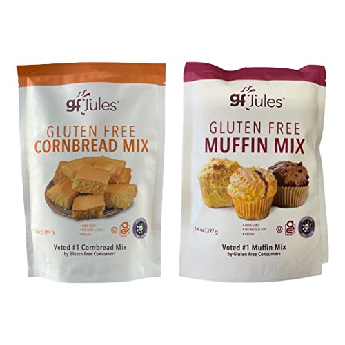 Gfjules Certified Gluten Muffin Mix And Cornbread Mix | Non-Gmo, Vegan & Kosher | Voted #1 By Gluten Free & Celiac Consumers #TOP9