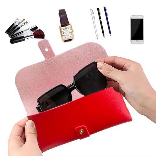 Image of Glasses storage bag Travel sunglasses myopia glasses storage bag Fashion leather storage bag