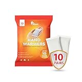 azark Unisex Disposable Hand Warmers, Up to 10 Hours Heat Instant Fast Heating Packs for Men & Women Portable Pocket Size, Ideal for Sports, Camping, Hiking, Travel, Skiing, Cold Weather (Pack of 10)