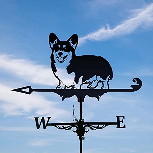 Veleta de forja artística de cachorro: decoración de montaje en techo de alta calidad