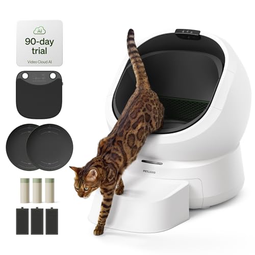Image of PETLIBRO Automatic Litter Box with Accessories Kit & 90-Day AI Trial, Large Open-Top Self Cleaning Litter Box with AI-Camera Waste Analysis, Multi-Cat Recognition, Usage Tracking and Auto Odor Control