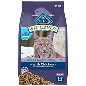 Blue Buffalo Wilderness Nature’s Evolutionary Diet High-Protein, Grain-Free Natural Dry Food for Adult Cats, Chicken, 9.5-lb Bag