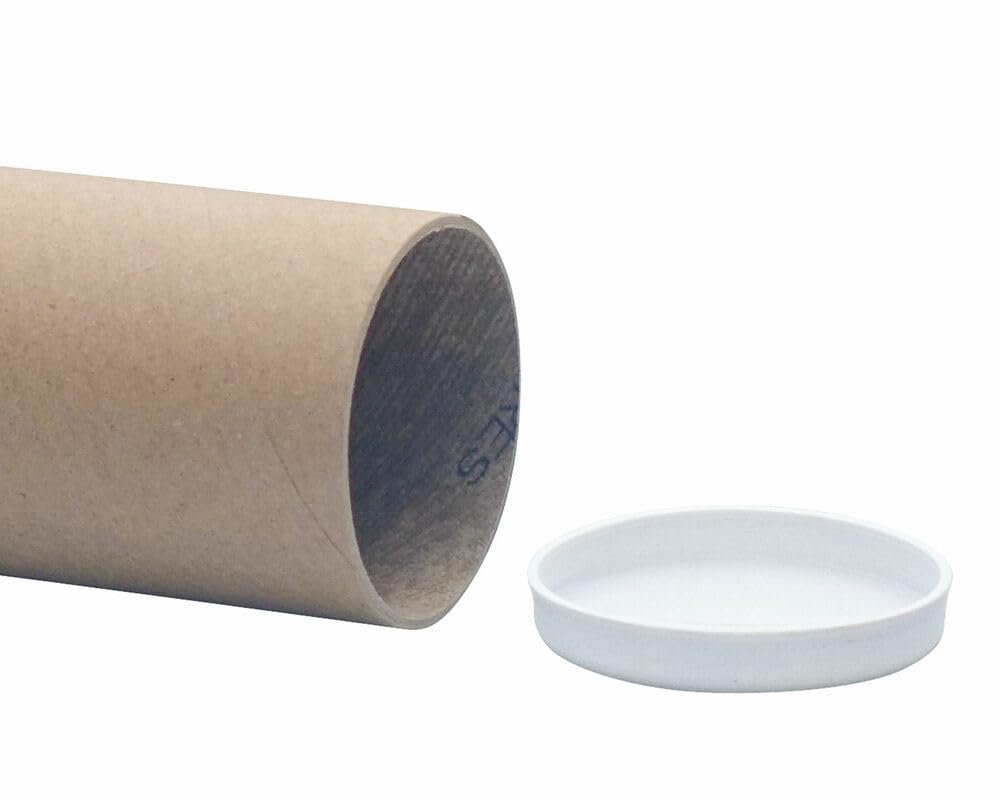 50 tapas de repuesto para tubos de envío, 76 mm, redondos, color blanco