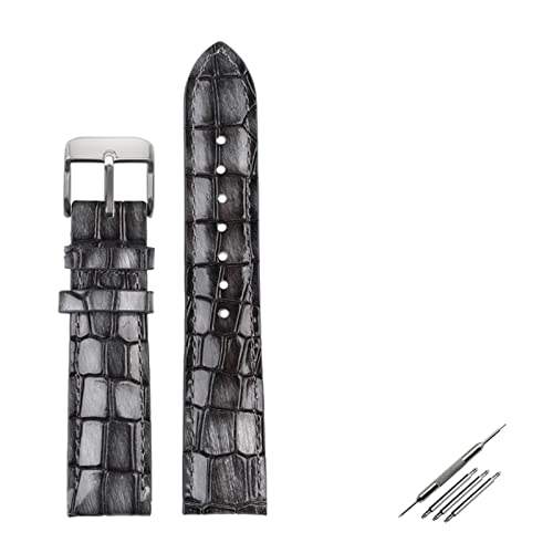 [Ƃ݂] NR_CeNX`CalfskinU[EHb`Xgbv18mm 20mm 22mm̎voh݊̂j̎vANZT[\bhobNu[O[uE(Grey silver,22mm)